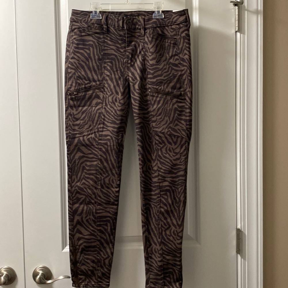 White House Black Market animal print jeans